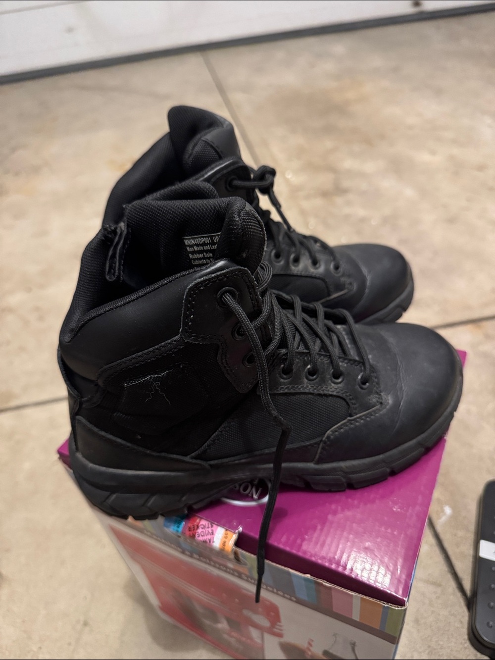Interceptor Women’s Black Lite-fast 6” Combat  Boots with side-zip size 7.5